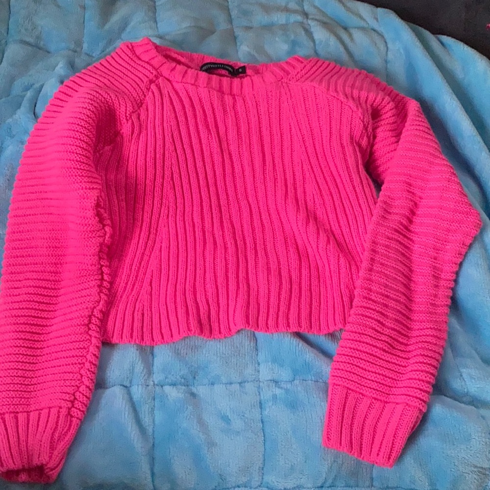 Hot Pink cropped sweater